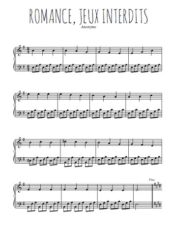 Téléchargez l'arrangement pour piano de la partition de Romance, Jeux interdits en PDF